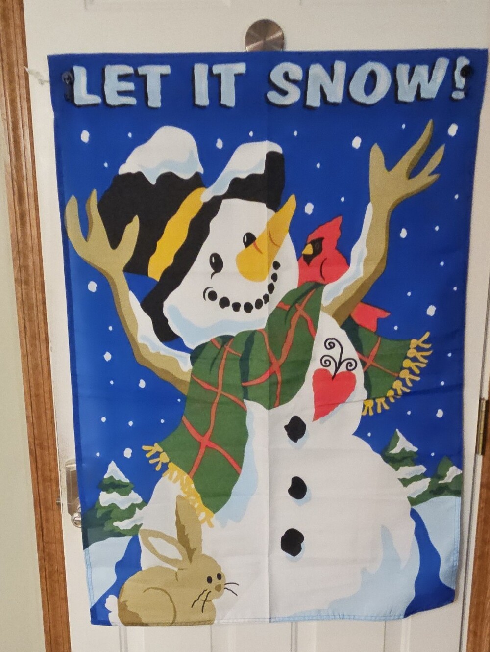Holiday Let It Snow Snowman Large Size Pole Flag